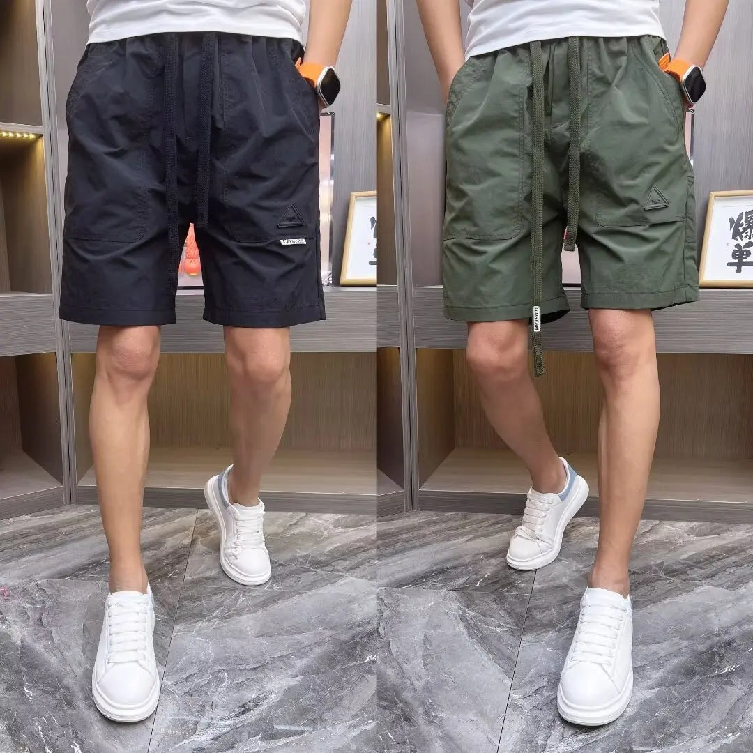 Men Casual Shorts 2024 Summer korean Fashion Brand Drawstring Waist