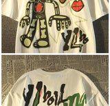Glitchcore Melting smiley – American Retro Trendy Brand Anime Pure Cotton Short Sleeved