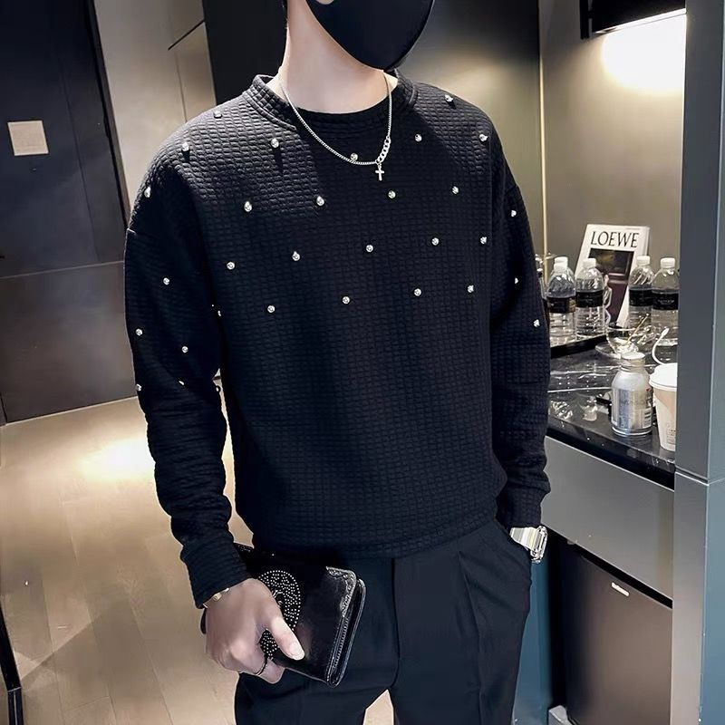 minimalist knit jumper, daily wear essential, trendy urban fashion top for men, layered streetwear look