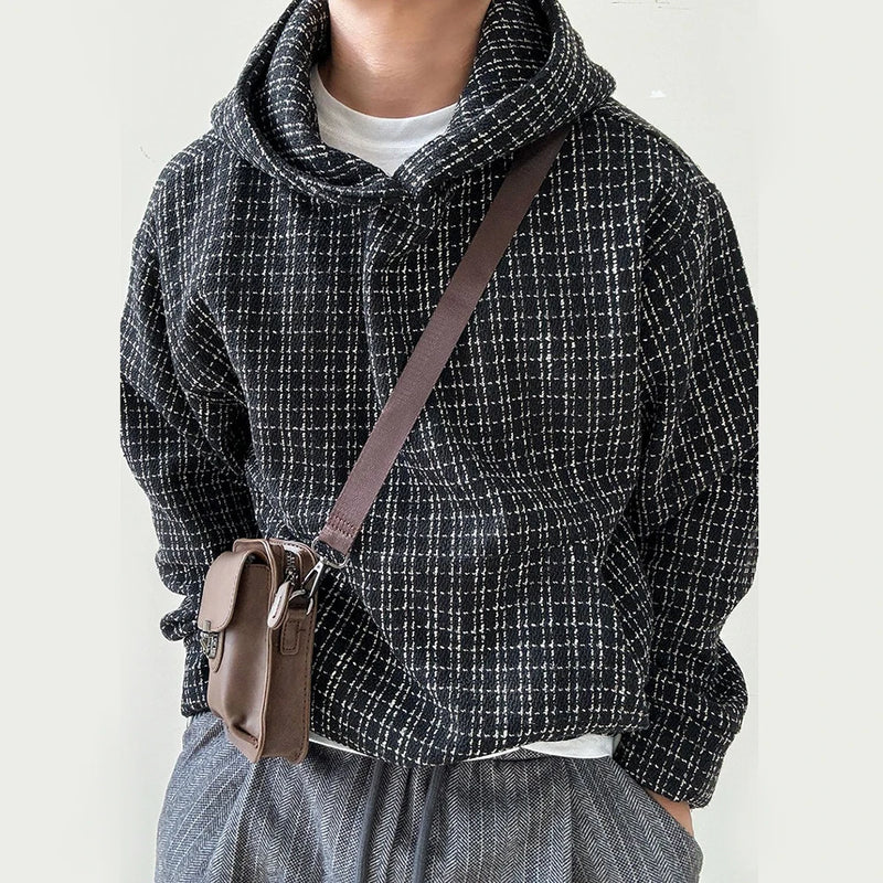 varsity flame knitwear, statement sweater, cozy knitwear for men, oversized grunge aesthetic winter top