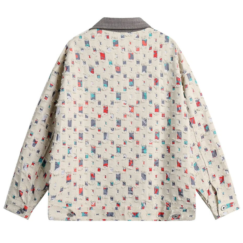 fit style design everyday print material wear high - casual fashion oversized f5ad9c graphic hip premium style streetwear quality essential unisex image hop men-fashion-jeans-jacket-ripped-distressed-beige-denim-jackets-streetwear-harajuku-hip-hop-jacket-coat-for-male urban streetwear design ID 01a8e