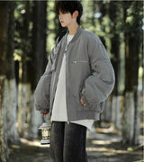 High Street Pilot Cotton Jackets Mens Thickening Winter Tooling Trendy Profile Warm Bomber Coats Unisex Baseball Collar Parkas
