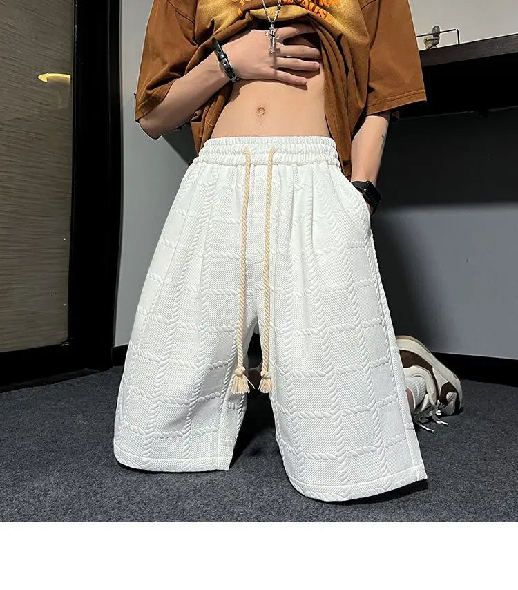 korean style niche casual shorts men summer workwear five point pants design trendy brand loose couple style retro sports pants unique shorts style 2153