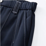 men bright line elastic waist streetwear fashion loose casual plus size straight suit pants work man business trousers clean everyday pants
