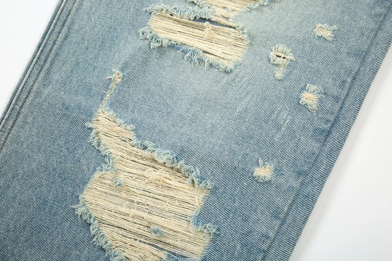 washed blue oversized torn jeans for men streetwear hip hop large destroyed wide leg jeans baggy straight ripped denim pants unique jeans style 5450