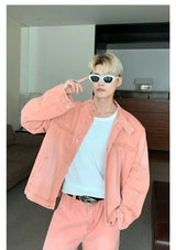 outdoor high street denim mens sets spring single breasted trendy harajuku jackets cowboy two piece hip hop couple suits new unique jeans style 4841