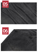 mens black slim flared jeans hi street fashion luxury designer jeans trousers male denim pants unique jeans style 5546