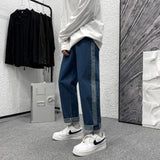 2023 summer new fashion straight jeans mens loose all match casual pants all match boutique clothing simple style unique jeans style 3865