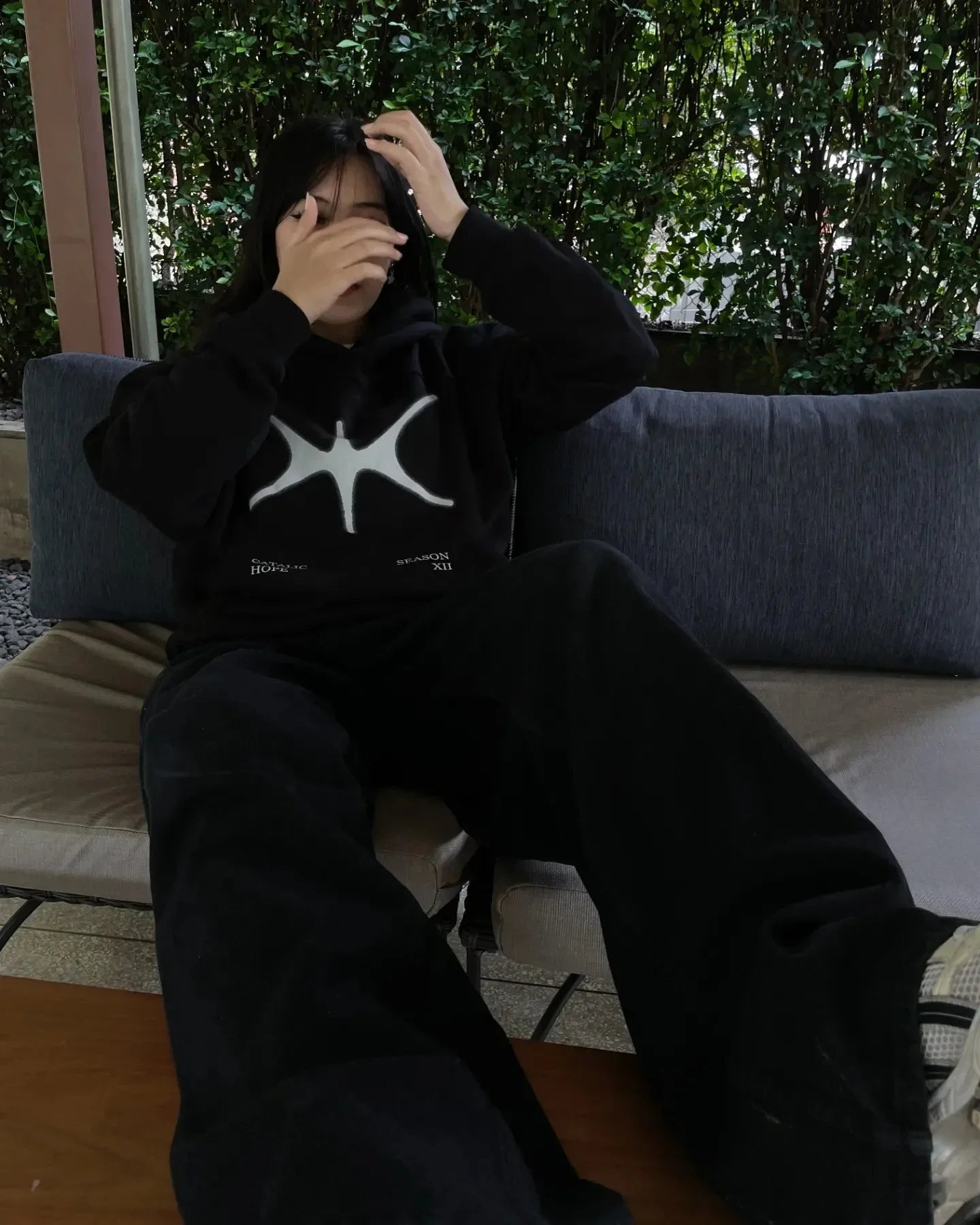 Graffiti-style hoodie with edgy skater punk energy