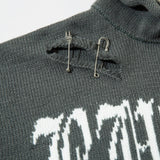 grunge pullover streetwear, modern knitwear, cozy fashion fit, stylish street outfit, modern aesthetic appeal