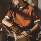 Skatercore Graphic tee – American Retro Short Sleeve Cargo Polo T Shirt For Men Summe