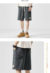 summer american casual retro shorts for men 2025 new loose straight short sweatpant streetwear fashion five point baggy bermudas unique joggers style 344