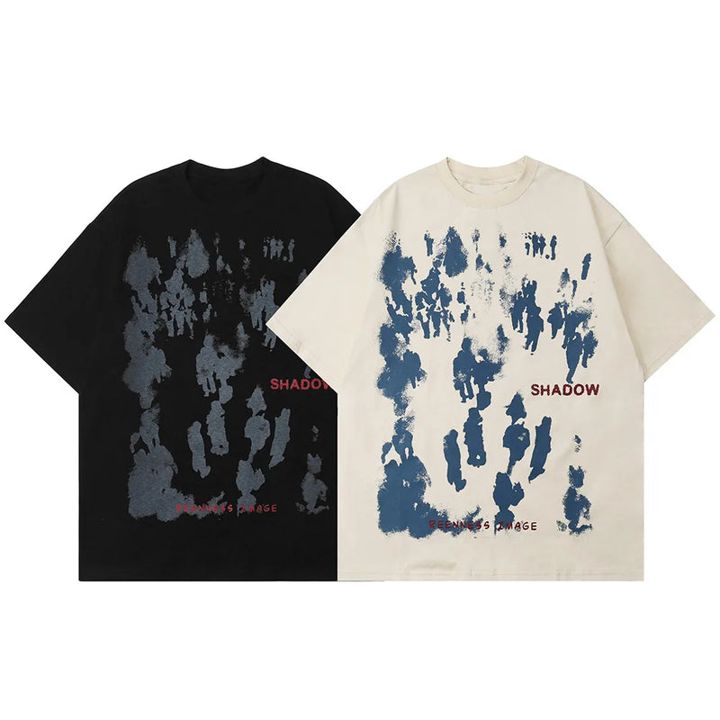 Sadcore Tribal flame – Aolamegs Men Gothic Punk Style Letter Printed Oversized T Sh