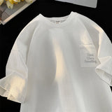 Gothic Oversized shirt – Korean Style Solid Color Short Sleeved Men Summer Japanese S