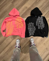 Anime Aesthetic Tee – Harajuku Fee Me Skull Hand Hoodies Women Streetwear Vintage