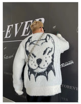y2k fire graphic sweater, edgy streetwear for bold fashion-forward winter outfits, mens fashion layer for modern streetwear c