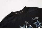 Trapwear Crying angel – Men Short Sleeve T Shirts Embroidery Star Patchwork Tees Str