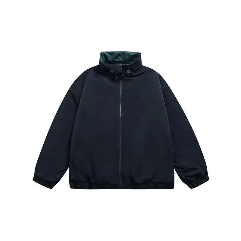 winter 2024 japanese college set mens vintage stand collar cotton jacket casual wide leg pants 2 piece suits male street 2 pcs unique default style 4739