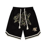 hip hop loose shorts elastic waist pants fashion letter embroidery shorts men casual drawstring streetwear sportswear gym shorts unique shorts style 2324