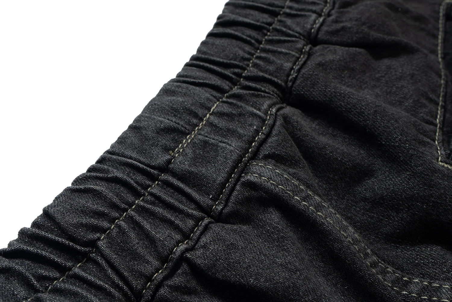 ro style ribbons streetwear multi pockets cargo short for men elastic waist wide leg baggy jeans knee length pants loose overall unique cargo style 4491