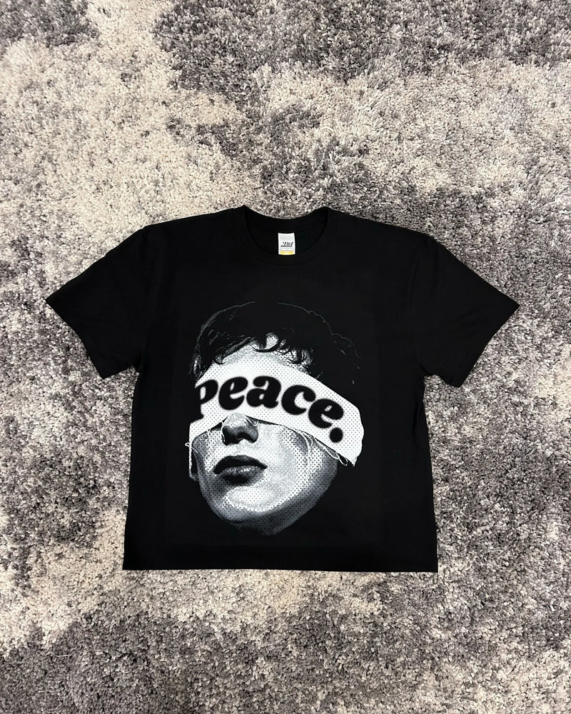 cartoon manga burst tee with vapor drip and graffiti print