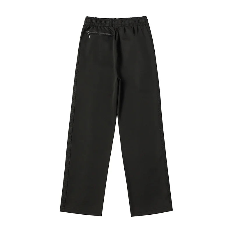 sea blue casual pants men woman loose comfortable side edge weaving stripe embroidery drawstring joggers sweatpants unique joggers style 5224