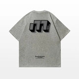 Skatercore Chrome print – Hip Hop Street Personality Letter Print Round Neck Short
