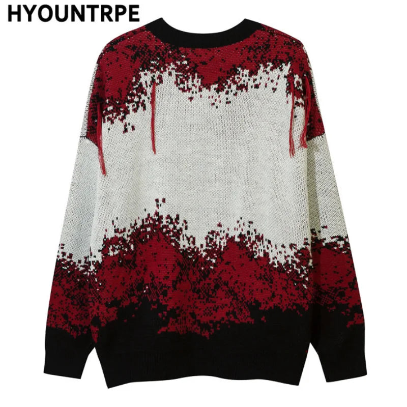 fire graphic sweater, 2025 fashion trend, cozy fashion fit, stylish street outfit, modern aesthetic appeal