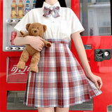 Jk Uniforms Gyaru School Uniform for Girl Student Pleated Skirt Uniform Set Women Short Sleeve Bow Tie Seifuku Japanese Style