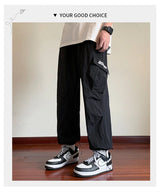 american retro straight leg cargo pants mens baggy casual outdoor gym trousers autumn thin tactical quick dry pantalones hombre unique cargo style 3436