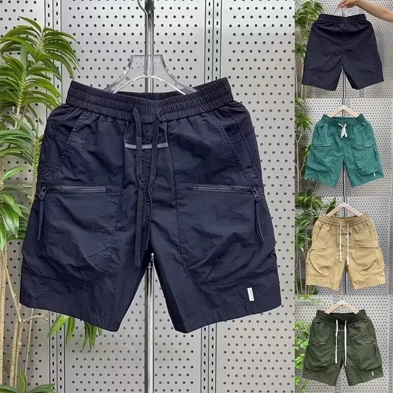 cargo shorts mens summer thin loose multi pockets fifth pants quick dry shorts male 2024 summer men bermuda shorts korean fashi utility cargo pants