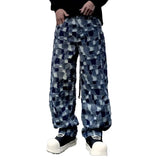 men distressed washed denim streetwear brand hip hop loose casual motorcycle cargo jeans pant cityboy y2k trousers combat utility trousers