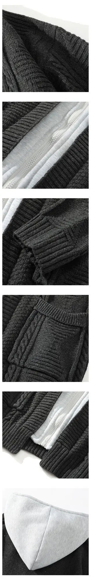 unisex urban high quality men-hooded-knitted-cardigan-sweater-coat-autumn-winter-fake-two-piece-hooded-drawstring-jacket-unisex-streetwear wear premium hip design casual style everyday material print fashion image essential hop - fit oversized graphic streetwear 621e06 style streetwear design ID 2ecaf