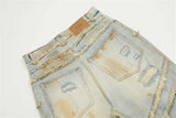 mens fashion ripped jeans blue straight baggy jeans trousers luxury loose casual distressed denim pants male unique jeans style 6061