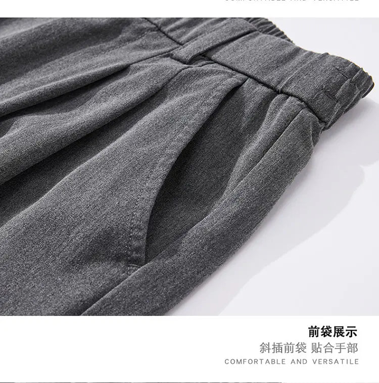 suit pant men korean streetwear fashion loose casual plus size straight suit pant office man commuter pants trousers unique default style 2240