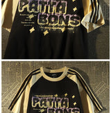 Y2k Oversized shirt – American Summer Trend Personalized Letter Print Raglan Short