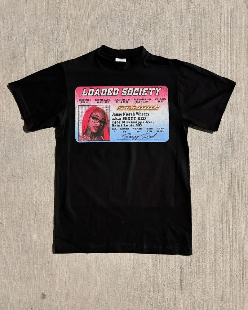 Sadcore Aesthetic print tee – Y2K High Street Trendy Brand Casual And Versatile Anime Prin
