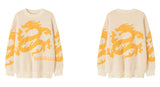 hip hop knitted sweater men winter o neck anime chinese dragon pattern pullover streetwear casual loose sweater jumper knitwear Y2K vintage urban hoodie, trendy hip hop style outerwear, aesthetic street look hoodie