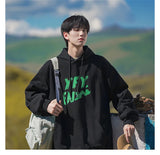 New Goth Oversized Pullover Hoodies For Men Letter Print Hooded Sweatshirts Hip Hop Aesthetic Harajuku Y2K Streetwear Hoodie