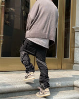techwear flame knit sweater with structured oversized fit, ideal for cold streetwear layers, men’s streetwear clothing piece 