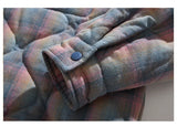 Winter Quilted Thick Plaid Hooded Jacket Men Wmen Streetwear Fashion Oversize Loose Casual Hoody Jacket Padded-cotton Parka Coat