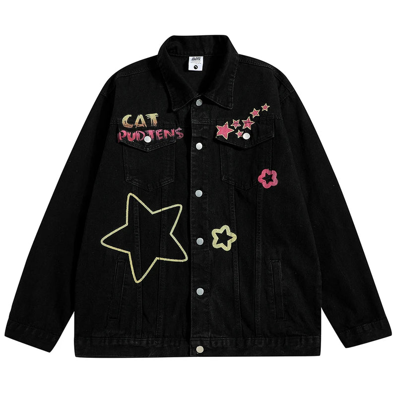 hop premium 58eb5b style wear design - style urban unisex quality everyday oversized casual graphic high streetwear funny-cat-graphic-denim-jacket-men-hip-hop-streetwear-oversized-harajuku-blue-jeans-jackets-y2k material fit hip image essential fashion print streetwear design ID 54760