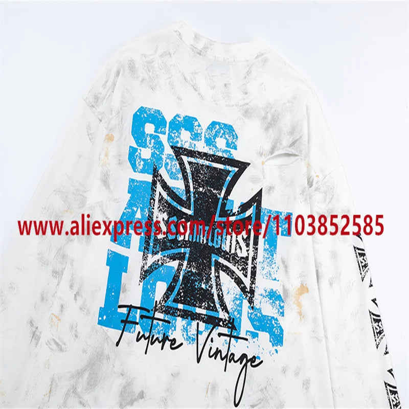 2024 Autumn Vintage American Heavy Weight Oversize Long Sleeve T Shirt