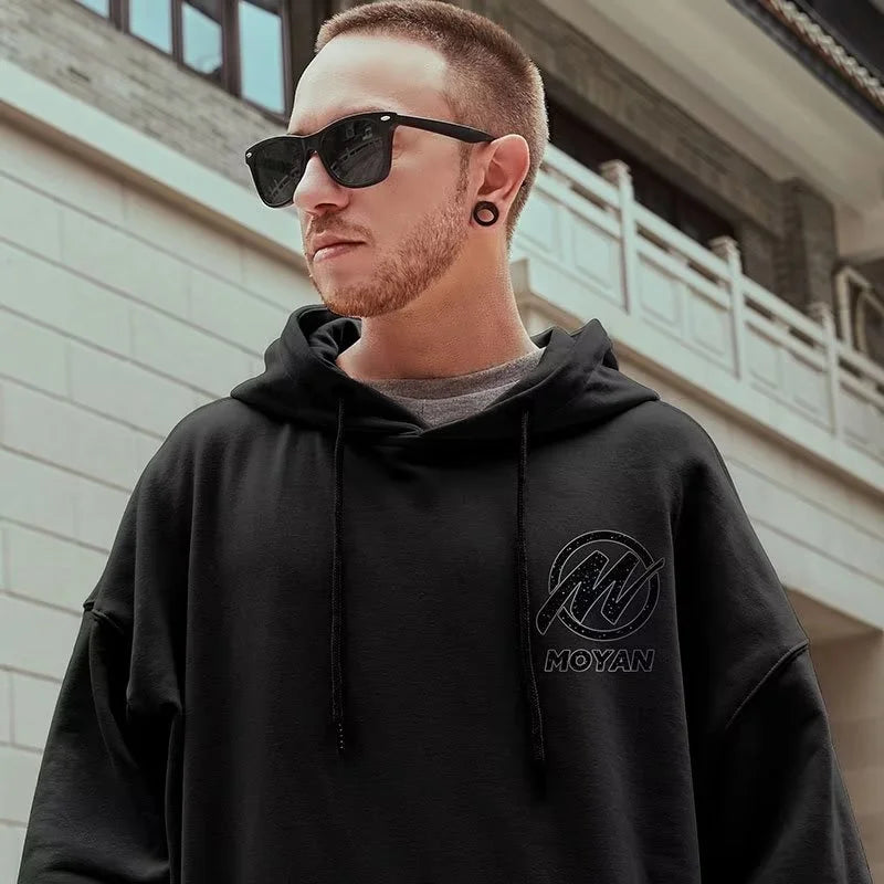 Meteor Bear Graphic Hoodies Oversized Men's Streetwear Hooded Sweatshirt