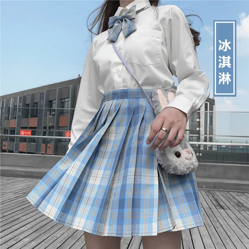 Japanese Korean Student Short Sleeve Sexy Jk Uniform Set High School Clothes Pleated Skirt Girl Seifuku Dress Cosplay Schoolgirl