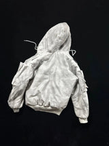 Urban Grunge Double-Layer Hoodie – Leather Texture Streetwear