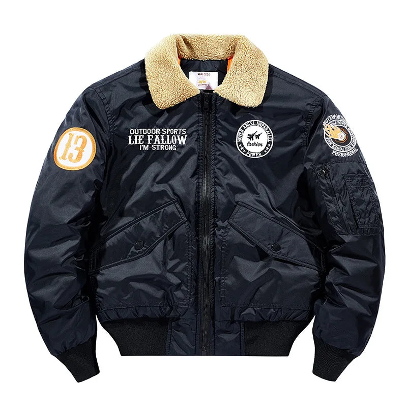 Fleece minimalist oversized bomber vintage parka