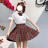 Jk Uniforms Gyaru School Uniform for Girl Student Pleated Skirt Uniform Set Women Short Sleeve Bow Tie Seifuku Japanese Style