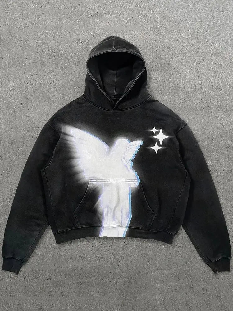 Trapwear Streetwear – Harajuku Oversized Vintage God Letter Print Hoodies Women – Streetwear Fashion for Men & Women