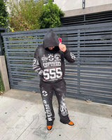 Y2K High Street Clothing Oversized Pullover Sweatshirt Mens 2023 Sprin
